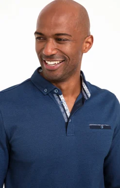 Polos & Tee-shirts<Armand Thiery Polo manches longues Sheldon - Bleu