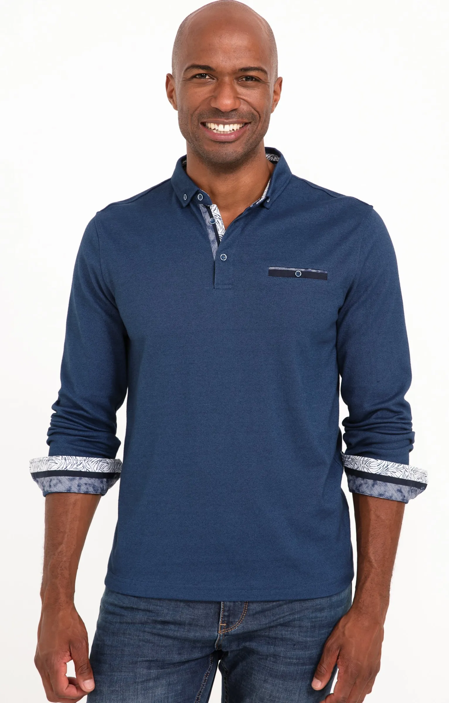 Polos & Tee-shirts<Armand Thiery Polo manches longues Sheldon - Bleu