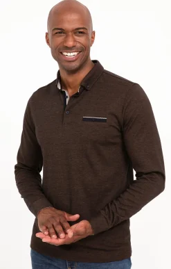 Polos & Tee-shirts<Armand Thiery Polo manches longues Sheldon - Marron