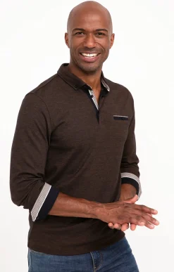 Polos & Tee-shirts<Armand Thiery Polo manches longues Sheldon - Marron