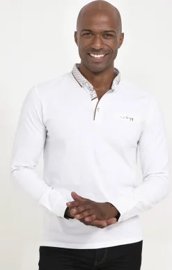Polos & Tee-shirts<Armand Thiery Polo manches longues Sued Barca - Blanc