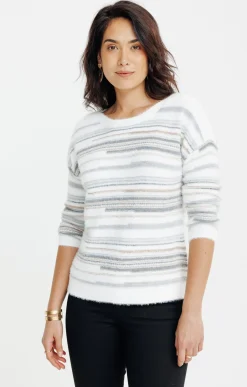 Pulls & Cardigans<Armand Thiery PULL AVEC JEU DE RAYURES - Écru