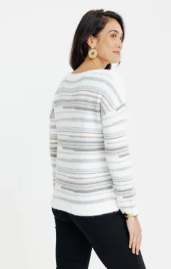 Pulls & Cardigans<Armand Thiery PULL AVEC JEU DE RAYURES - Écru
