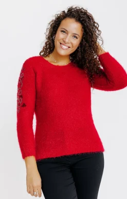 Pulls & Cardigans<Armand Thiery PULL BEADING SUR LES EPAULES - Rouge