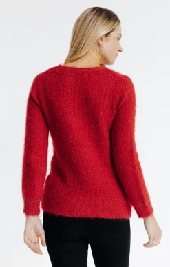 Pulls & Cardigans<Armand Thiery Pull broderie chat - Rouge