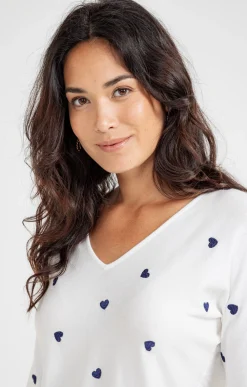 Pulls & Cardigans<Armand Thiery Pull broderie cœur - Écru
