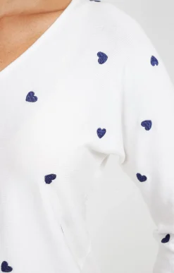 Pulls & Cardigans<Armand Thiery Pull broderie cœur - Écru