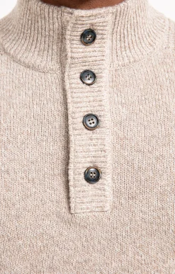 Pulls & Gilets<Armand Thiery Pull col montant boutonné - Beige