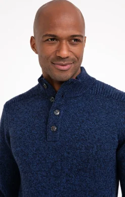 Pulls & Gilets<Armand Thiery Pull col montant boutonné - Bleudur