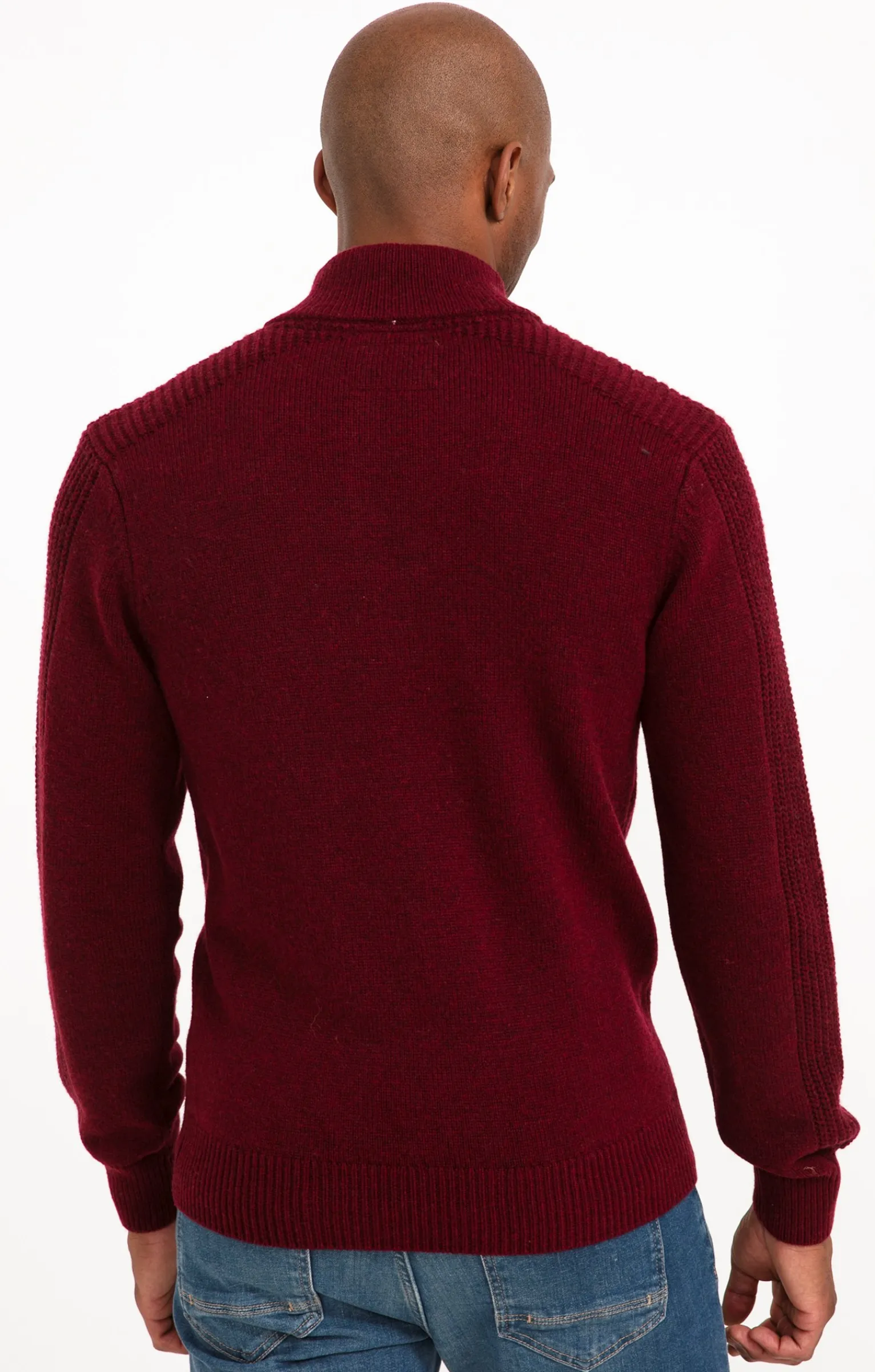 Pulls & Gilets<Armand Thiery Pull col montant boutonné - Bordeaux
