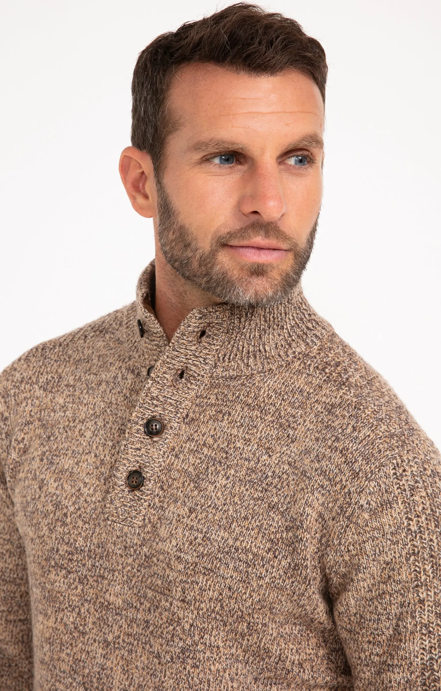 Pulls & Gilets<Armand Thiery Pull col montant boutonné - Camel