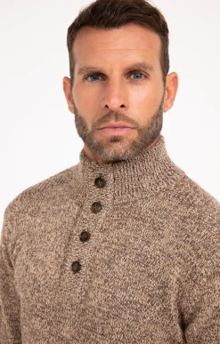 Pulls & Gilets<Armand Thiery Pull col montant boutonné - Camel