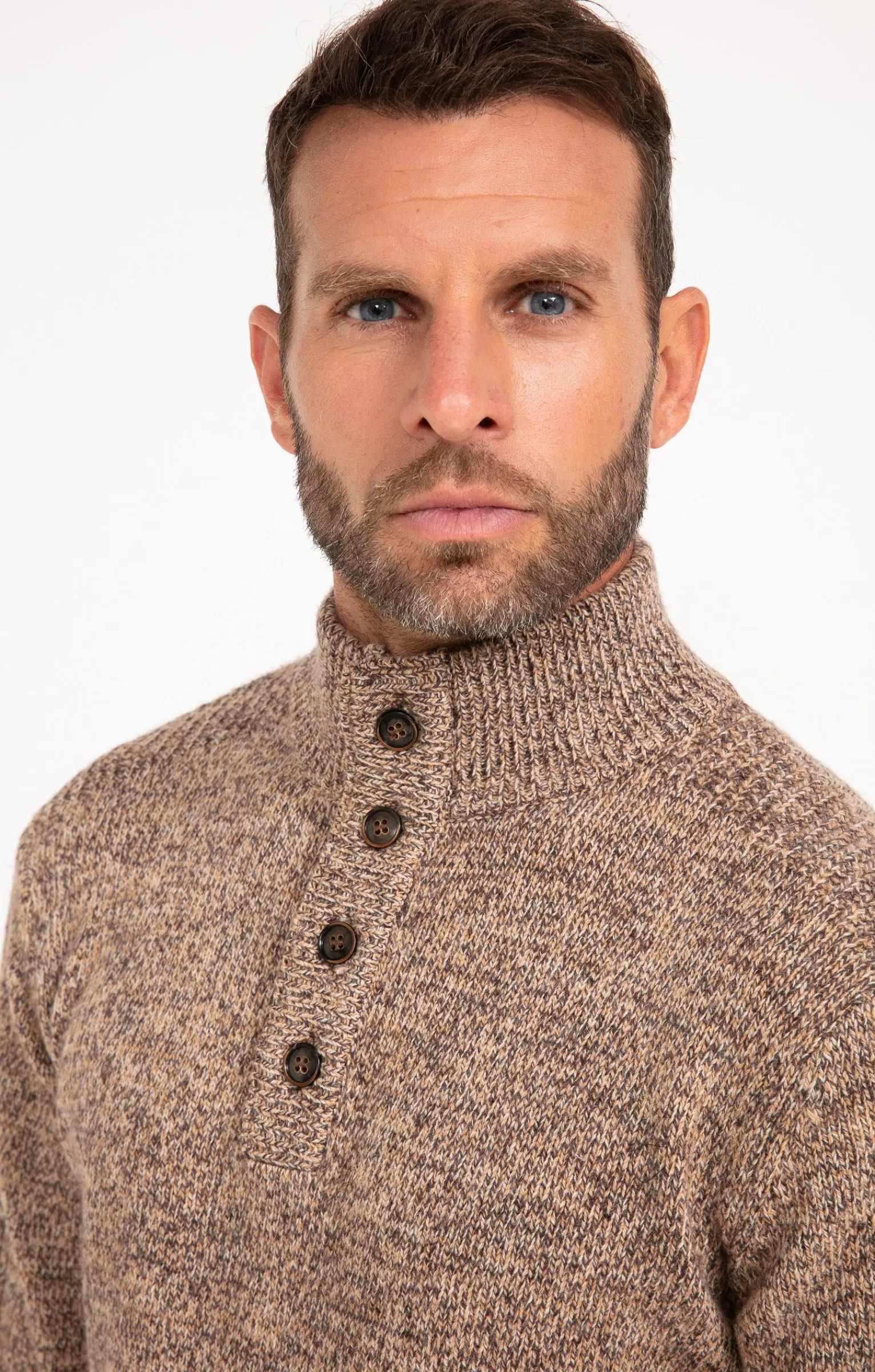 Pulls & Gilets<Armand Thiery Pull col montant boutonné - Camel