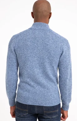 Pulls & Gilets<Armand Thiery Pull col montant boutonné - Bleuciel