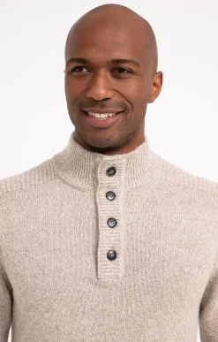 Pulls & Gilets<Armand Thiery Pull col montant boutons - Beige