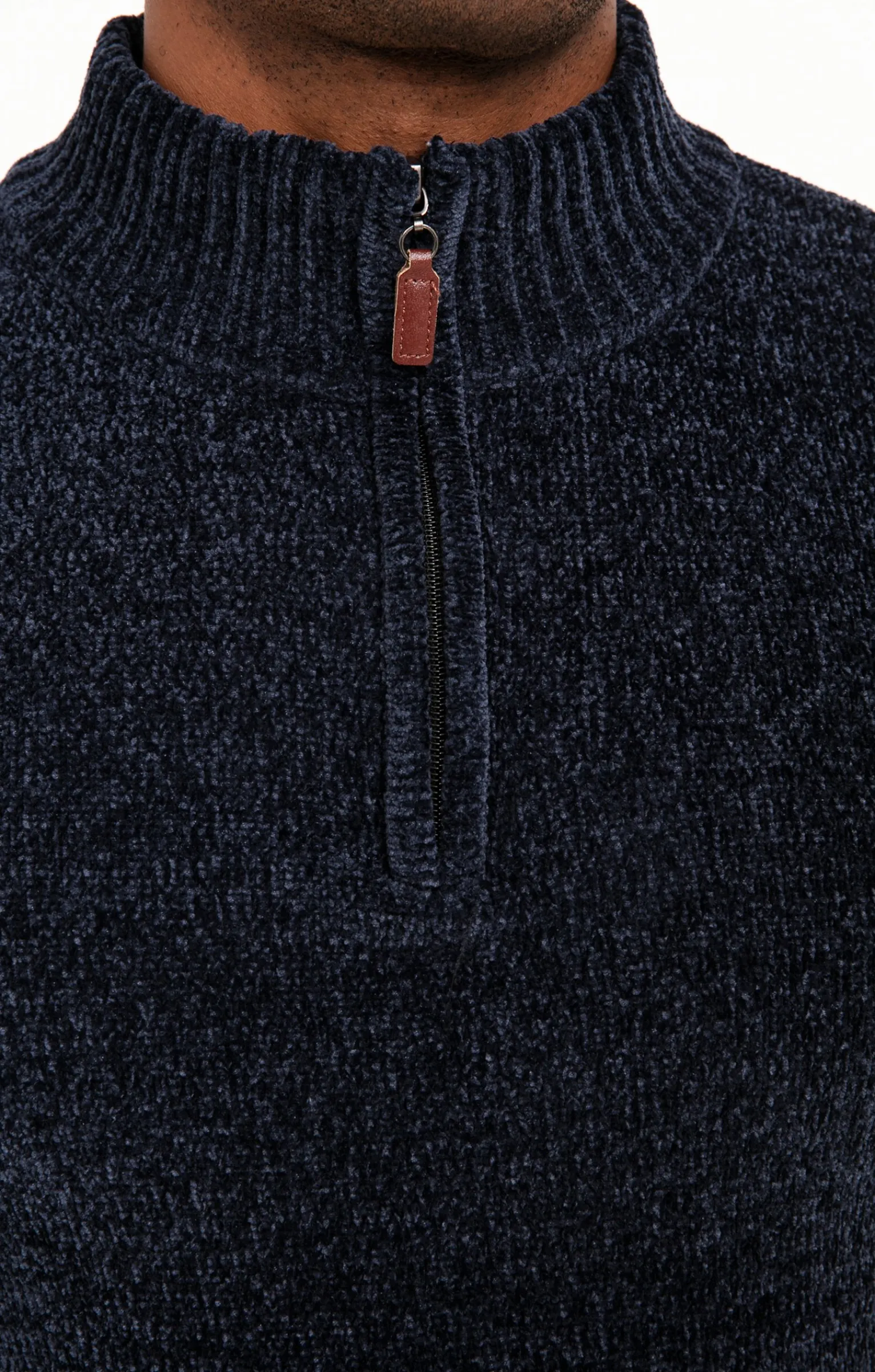 Pulls & Gilets<Armand Thiery Pull col montant chenille - Bleu