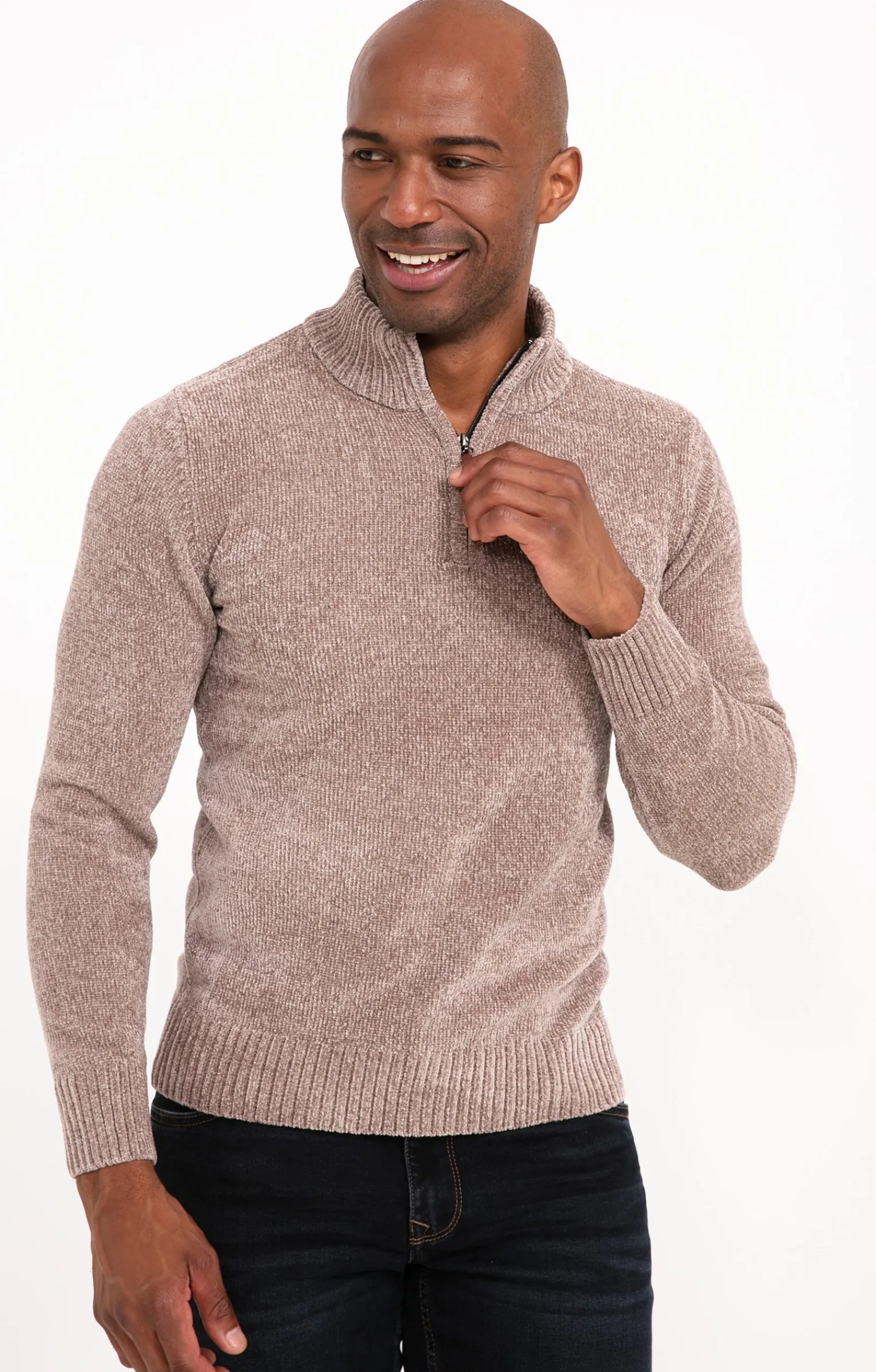 Pulls & Gilets<Armand Thiery Pull col montant chenille - Beige