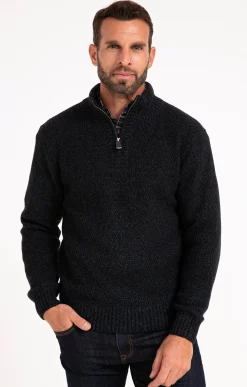 Pulls & Gilets<Armand Thiery Pull col montant doublé polaire - Marine