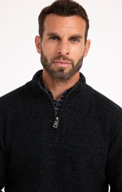 Pulls & Gilets<Armand Thiery Pull col montant doublé polaire - Marine