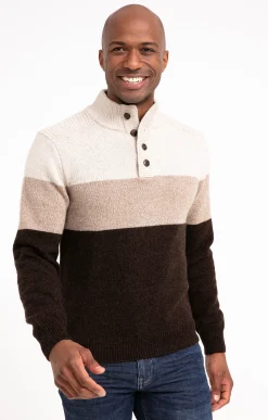 Pulls & Gilets<Armand Thiery Pull col montant rayé - Écru
