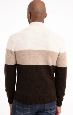 Pulls & Gilets<Armand Thiery Pull col montant rayé - Écru