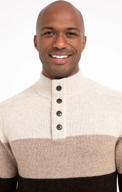 Pulls & Gilets<Armand Thiery Pull col montant rayé - Écru