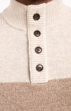 Pulls & Gilets<Armand Thiery Pull col montant rayé - Écru