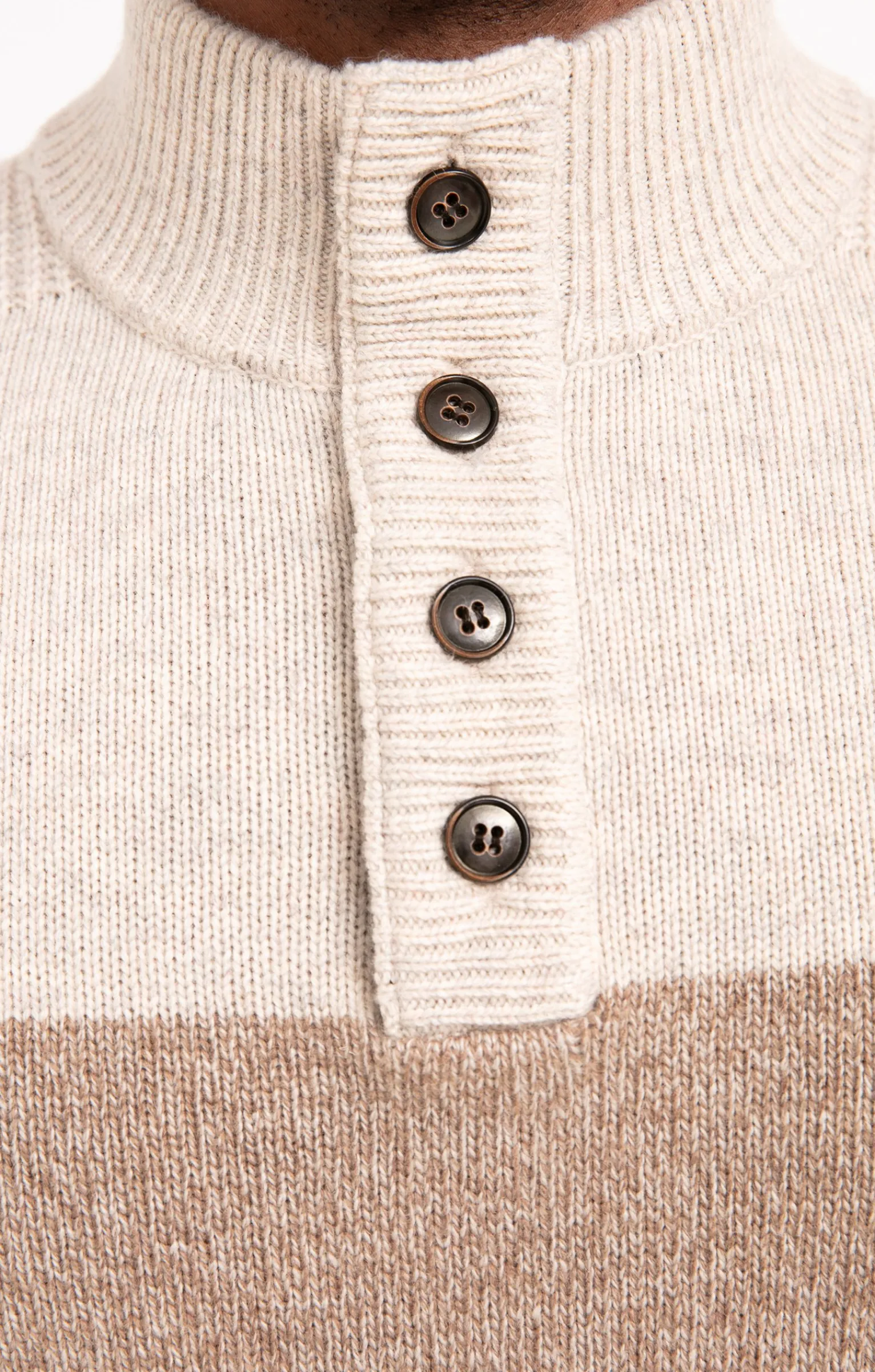 Pulls & Gilets<Armand Thiery Pull col montant rayé - Écru