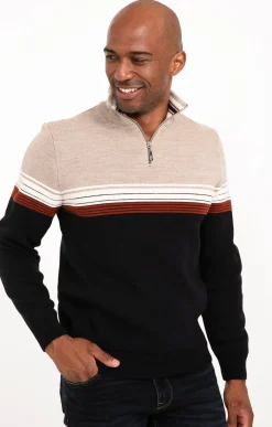 Pulls & Gilets<Armand Thiery Pull col montant rayé - Brique