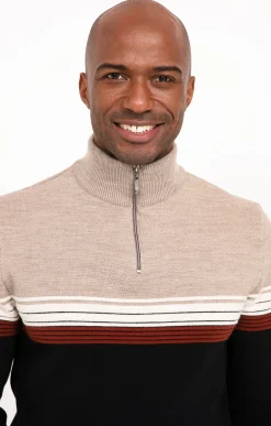Pulls & Gilets<Armand Thiery Pull col montant rayé - Brique