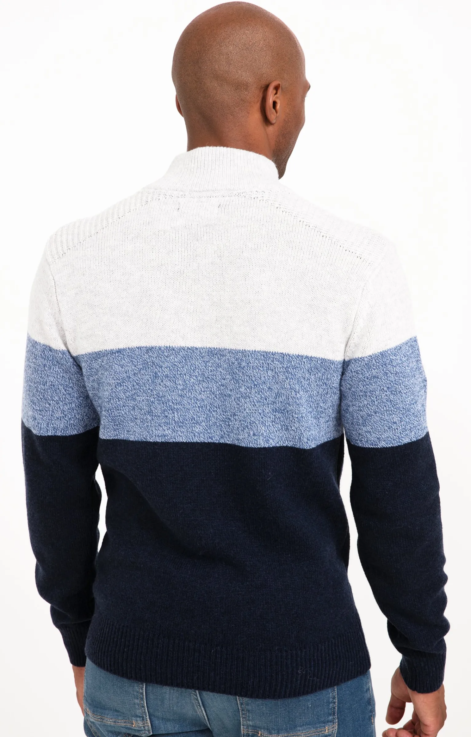 Pulls & Gilets<Armand Thiery Pull col montant rayé - Bleuciel