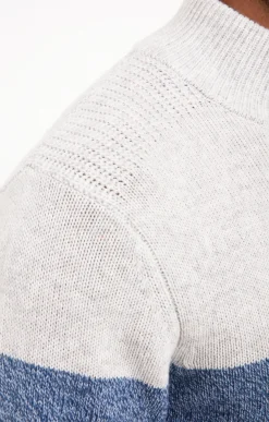 Pulls & Gilets<Armand Thiery Pull col montant rayé - Bleuciel