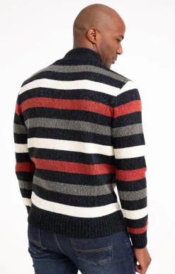 Pulls & Gilets<Armand Thiery Pull col montant rayé all over - Écru