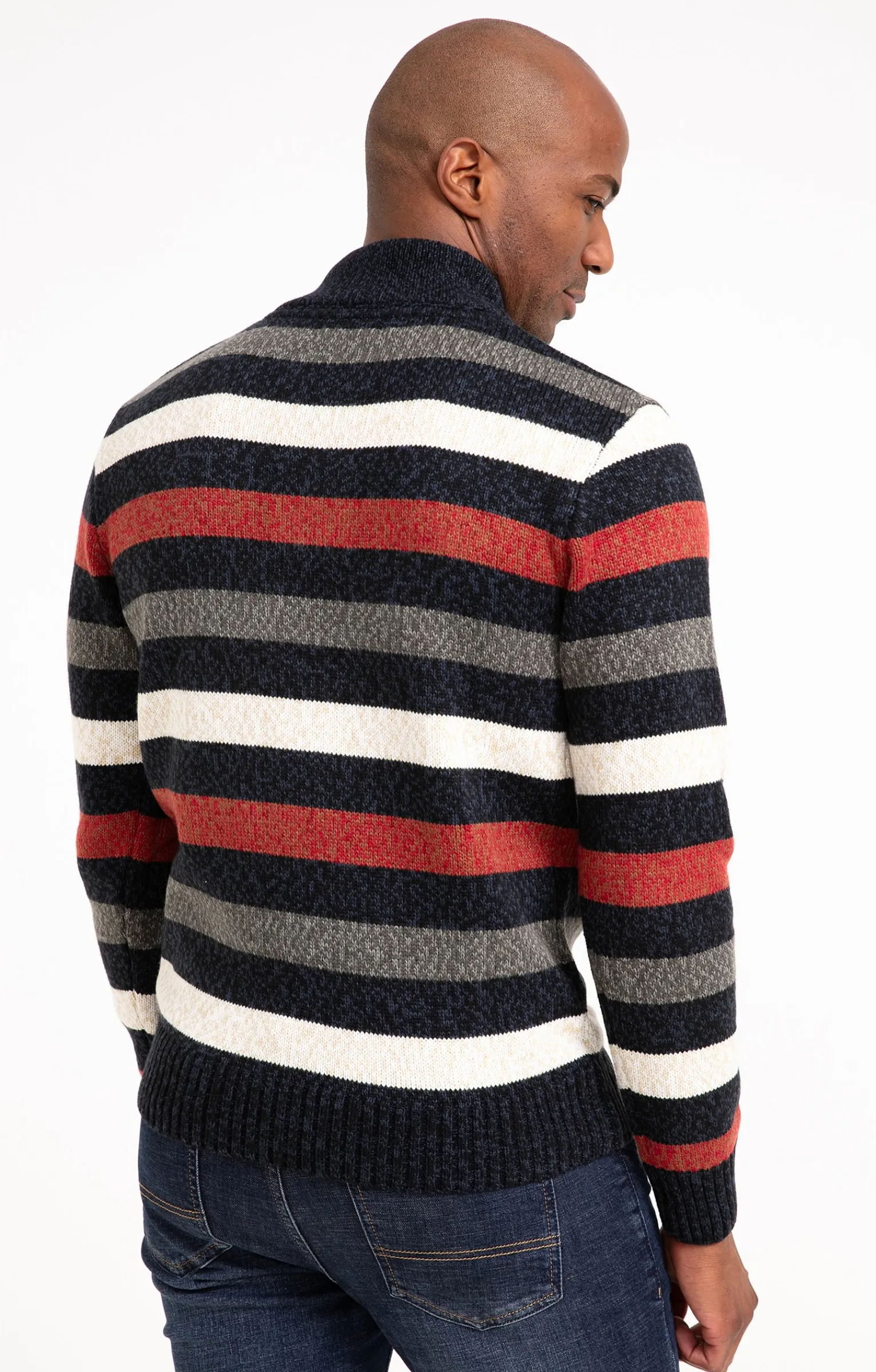 Pulls & Gilets<Armand Thiery Pull col montant rayé all over - Écru