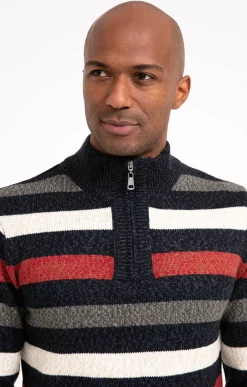 Pulls & Gilets<Armand Thiery Pull col montant rayé all over - Écru