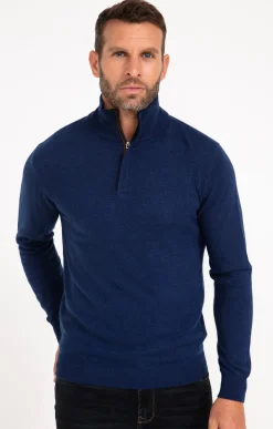 Pulls & Gilets<Armand Thiery Pull col montant zippé - Marine