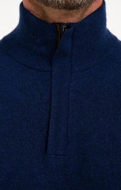 Pulls & Gilets<Armand Thiery Pull col montant zippé - Marine