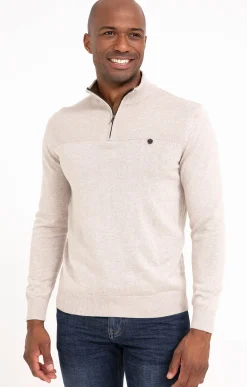 Pulls & Gilets<Armand Thiery Pull col montant zippé - Beige