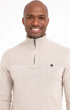 Pulls & Gilets<Armand Thiery Pull col montant zippé - Beige