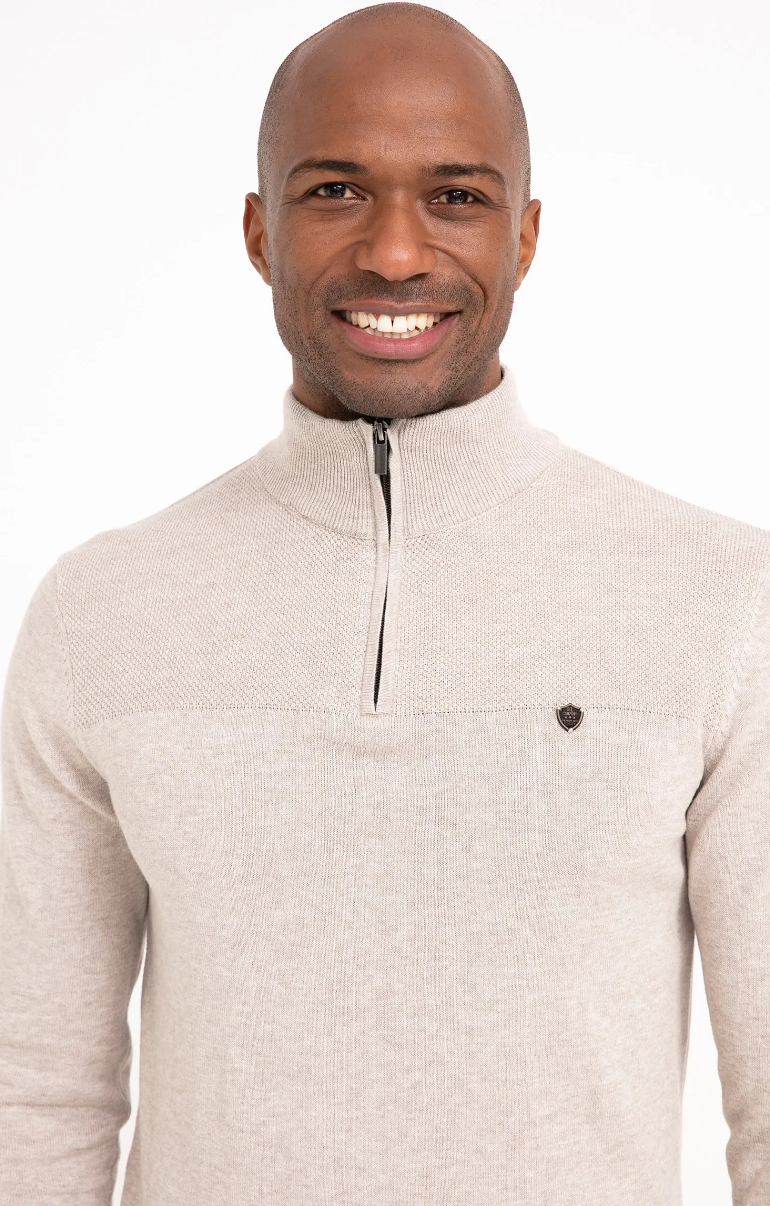 Pulls & Gilets<Armand Thiery Pull col montant zippé - Beige