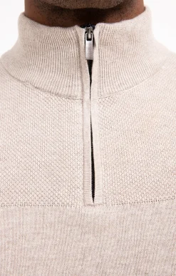 Pulls & Gilets<Armand Thiery Pull col montant zippé - Beige