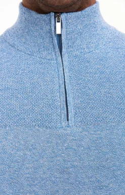 Pulls & Gilets<Armand Thiery Pull col montant zippé - Bleuciel