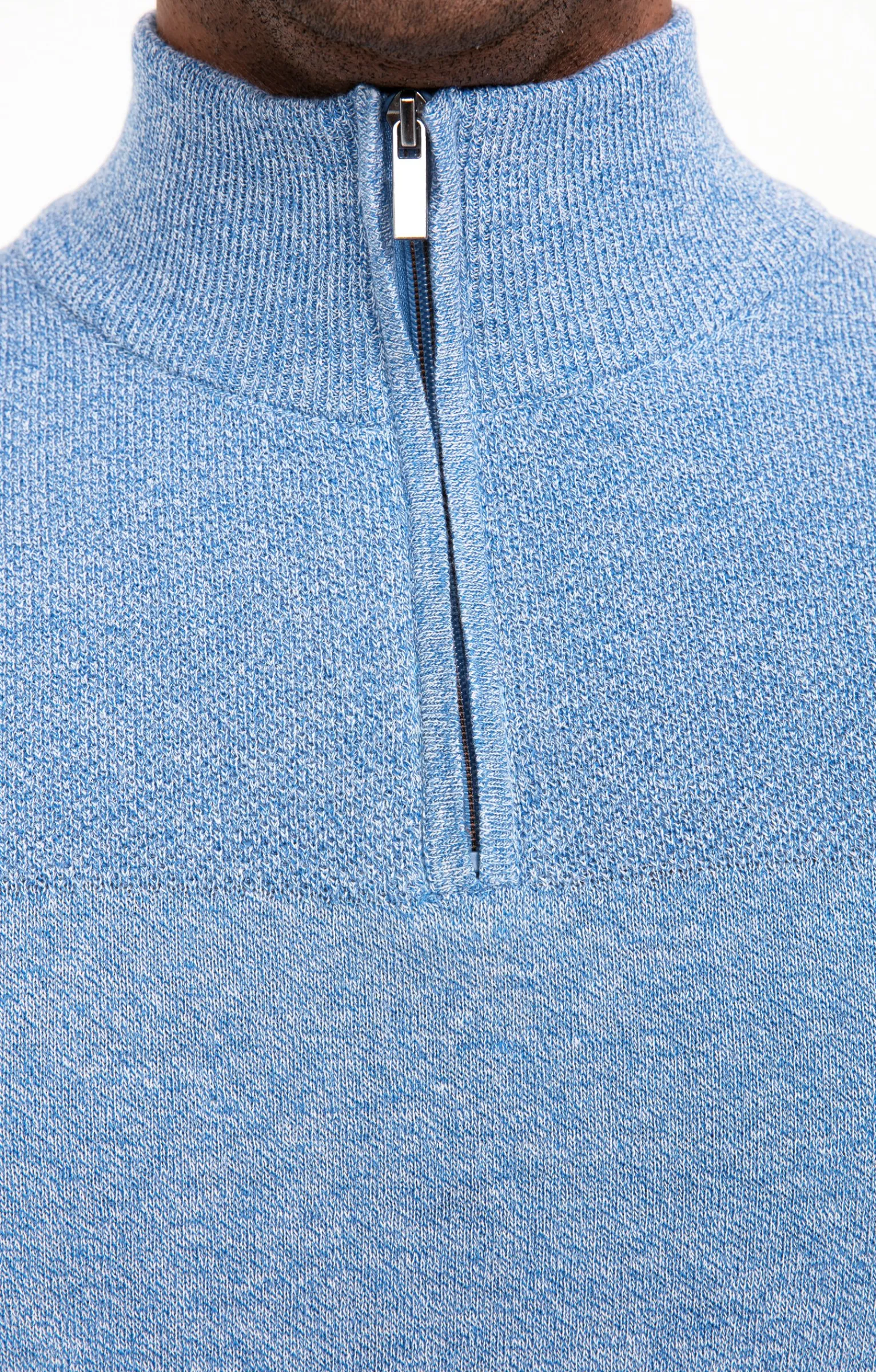 Pulls & Gilets<Armand Thiery Pull col montant zippé - Bleuciel
