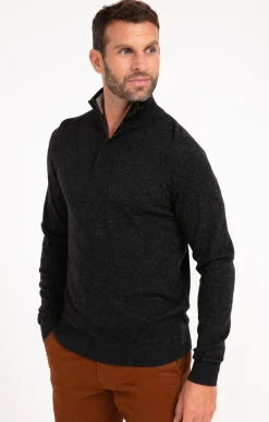 Pulls & Gilets<Armand Thiery Pull col montant zippé - Anthracite