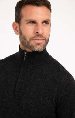 Pulls & Gilets<Armand Thiery Pull col montant zippé - Anthracite
