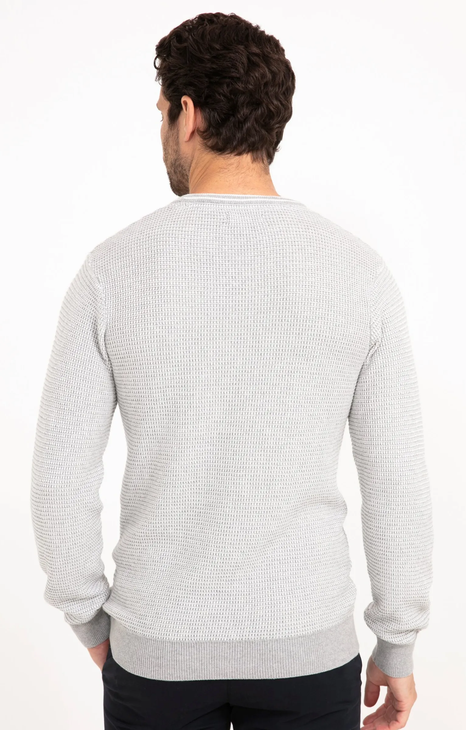 Pulls & Gilets<Armand Thiery Pull col rond gaufré - Grisclair
