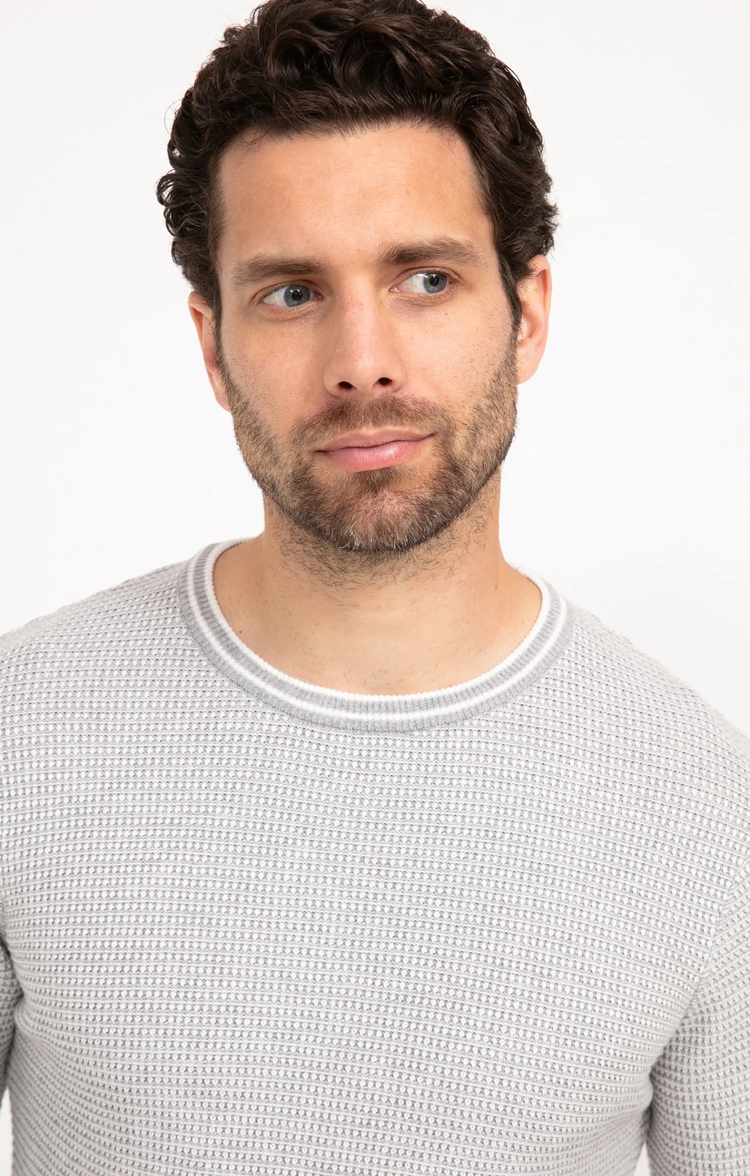 Pulls & Gilets<Armand Thiery Pull col rond gaufré - Grisclair