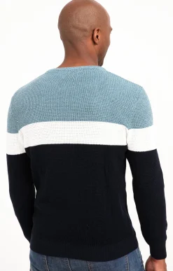 Pulls & Gilets<Armand Thiery Pull col rond rayé - Bleu