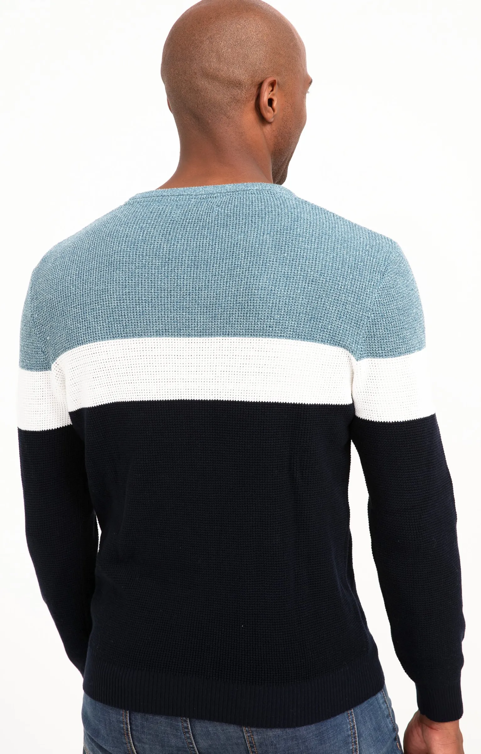Pulls & Gilets<Armand Thiery Pull col rond rayé - Bleu