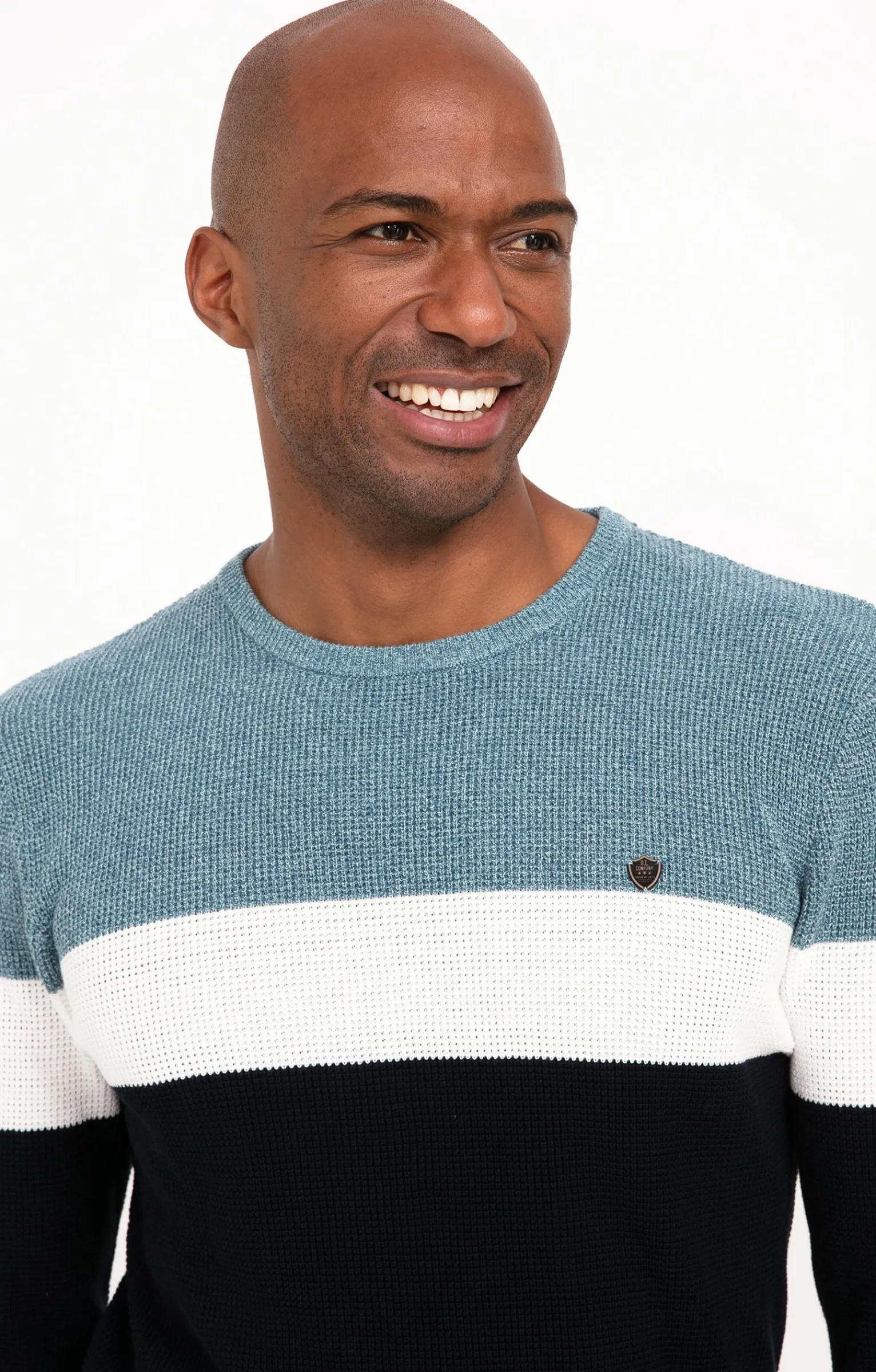 Pulls & Gilets<Armand Thiery Pull col rond rayé - Bleu